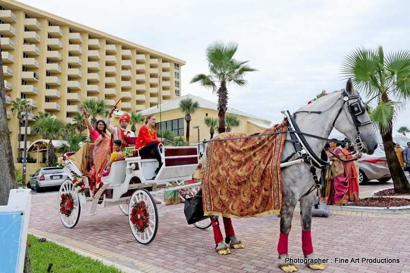 Indian groom Entering in the horsecart