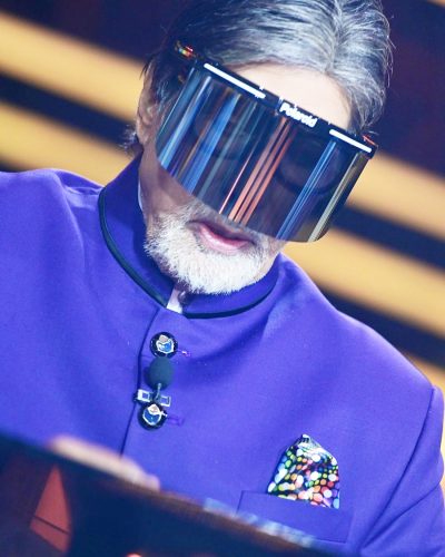 Big B wears face shield on KBC 12 set, urges all to be safe