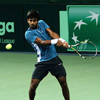 Indian Tennis Player Sumit Nagal In Action During Ftr Img