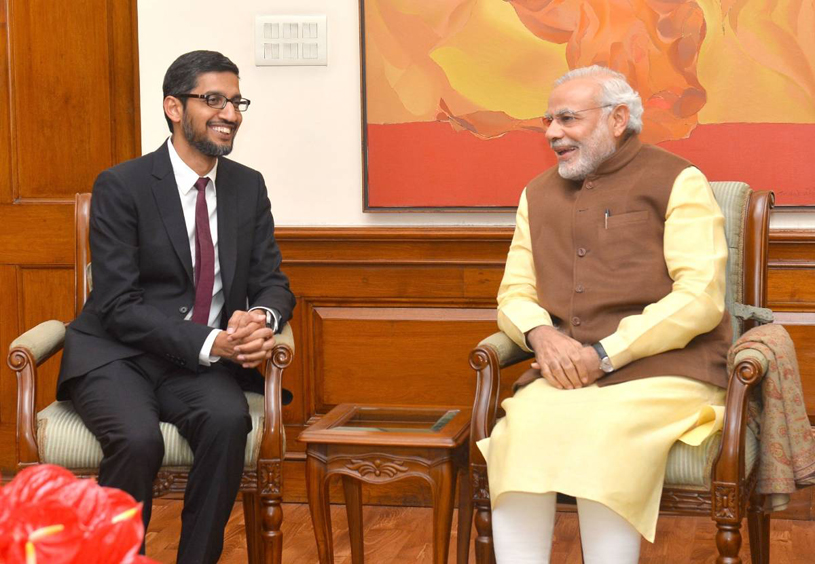 Narendra Modi & Sundar Pichai