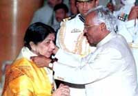 Lata Mangeshkar has been awarded with the Padma Bhushan, Padma Vibhushan, and India’s highest civilian honor, Bharat Ratna