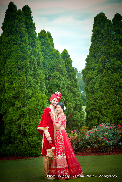 Glamorous indian bride's and Groom's portrait