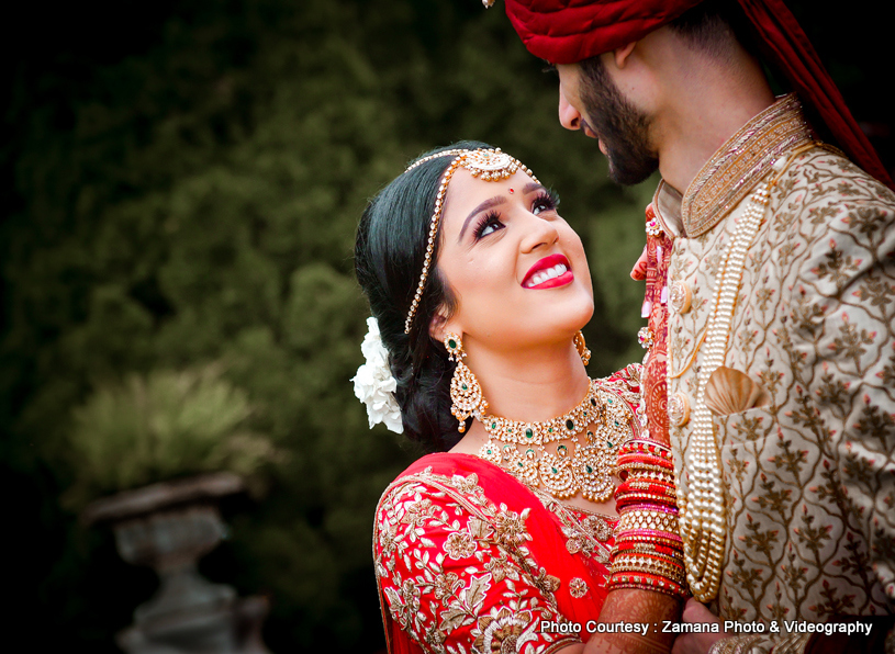 Amazing indian bride and groom photo