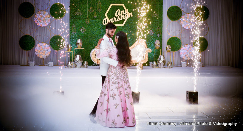 Indian lovebirds having their first dance