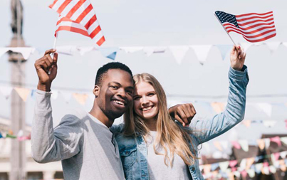 Americans Holding Flag