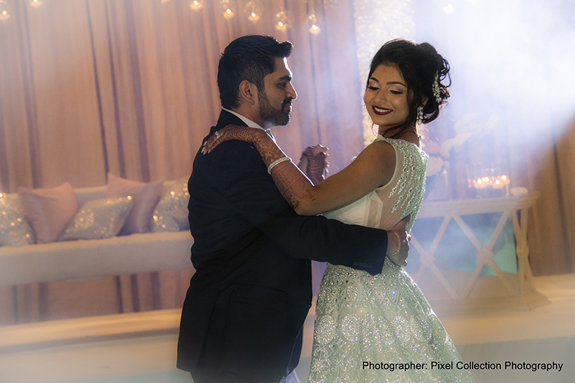 Indian lovebirds having their first dance