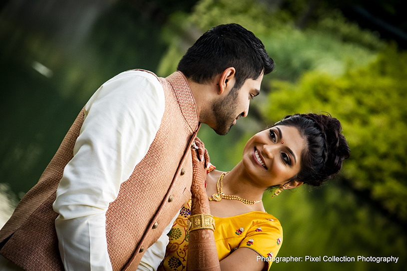 Love Sparkling on face of Indian bride to be