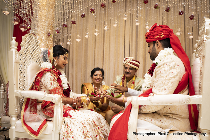 Fabulous Indian Couple at Wedding Ritual