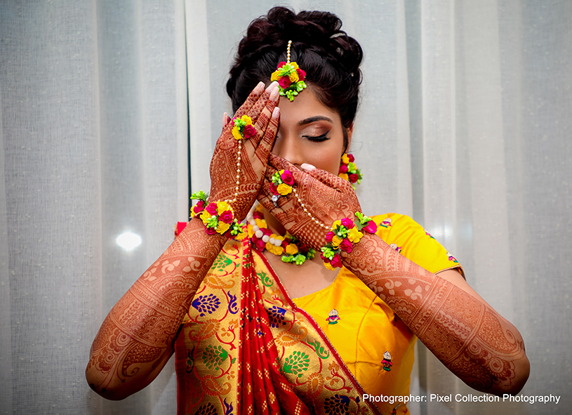 Gorgeous Floral Jewelry of Indian Bride