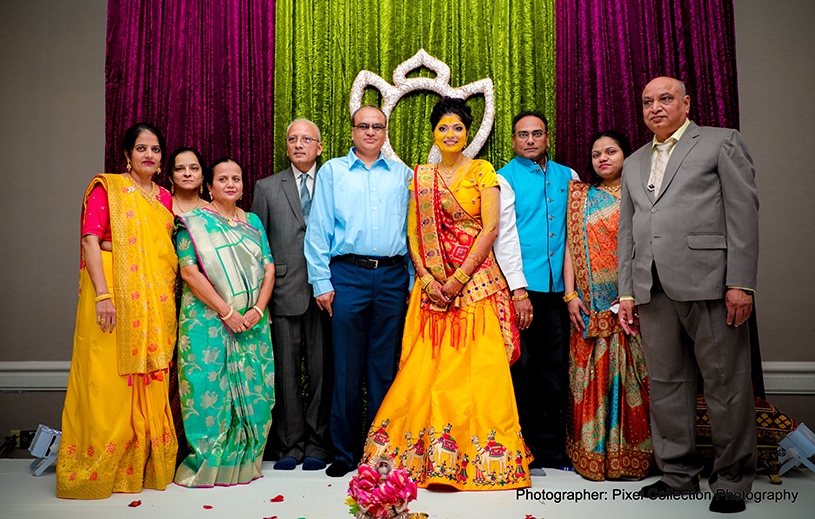 Traditional indian bride's haldi ritual