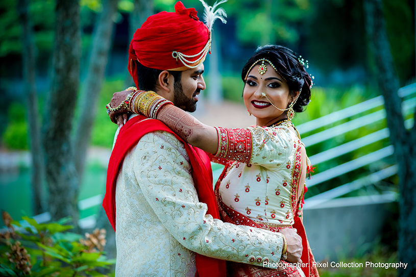 Glamorous indian bride's and Groom's portrait