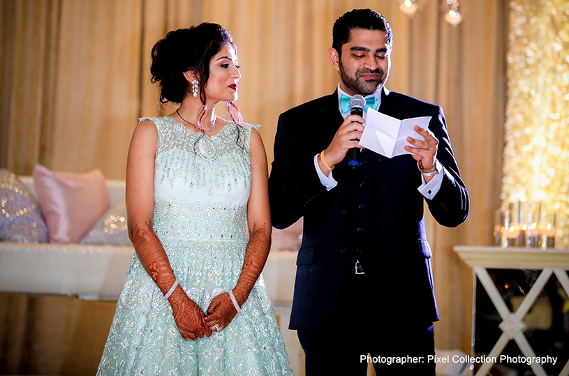 Indian groom Giving Speech at reception