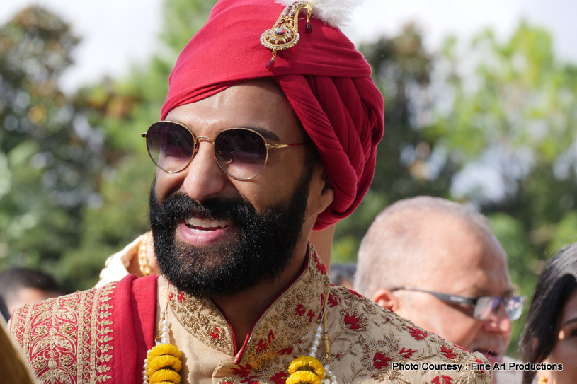 Handsome Click of Indian Groom by Fine Art Productions Photography