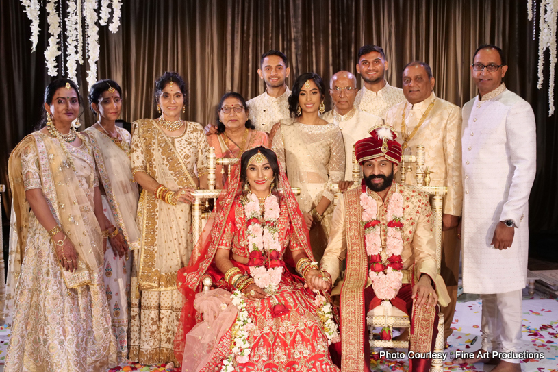 Indian Bride Posing with Family Members