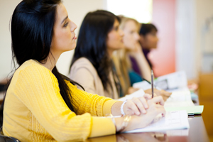 college students in classroom