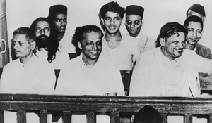 Killers’ smile: (First row, from left) Nathuram, Apte, Karkare; (second row) Badge, Madanlal, Gopal; (third row) Shankar, Savarkar