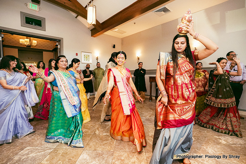 Indian Bride Dancing at haldi Ceremony