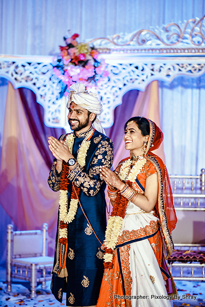 Adorable indian Couple after the wedding ceremony