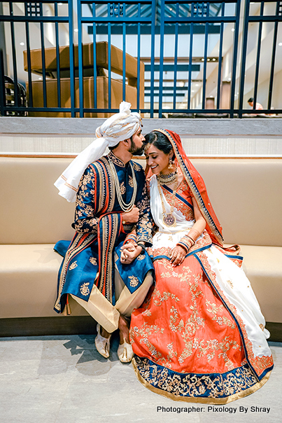 Tender indian bride and groom shot