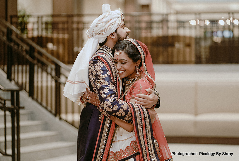 Indian Couple hugging eachother