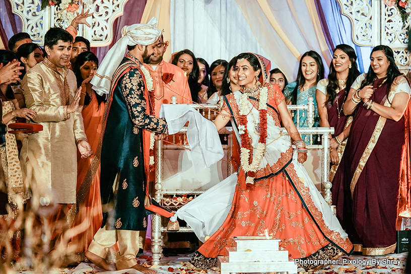 Indian Bride and Groom having Fun In between the pheras