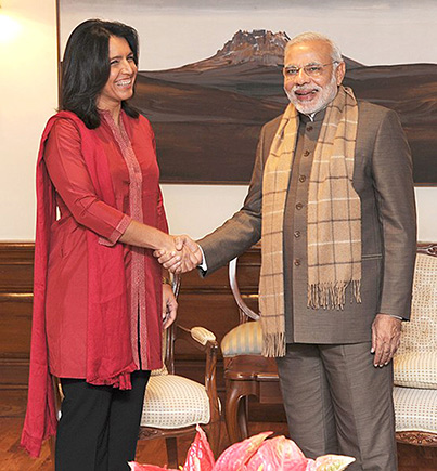 Tulsi Gabbard with Narendra Modi