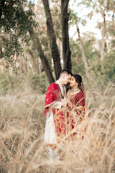 Indian couple posing for photoshoot