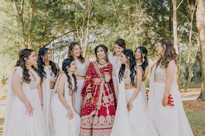 Beautiful Capture of Indian bride with Bridesmaid by Noor K Photography