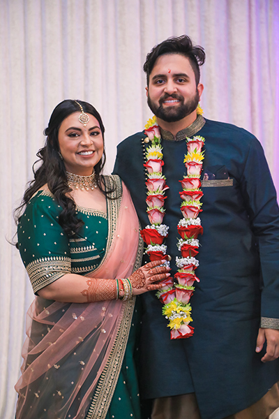 Indian groom wearing Garland