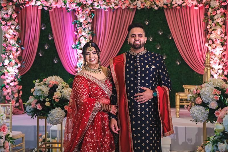Indian couple posing for a photo