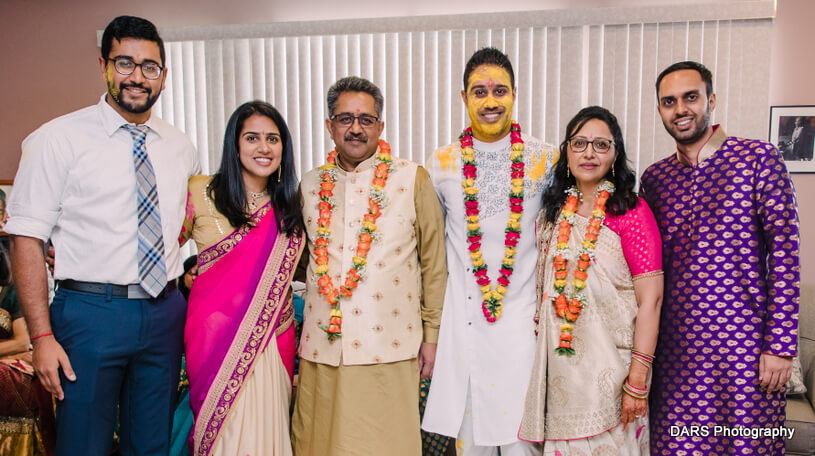 Indian Friends And Family at Haldi Ceremony