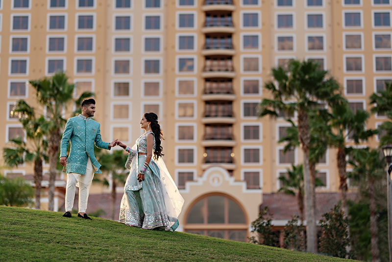 Indian Couple holding hand in pre wedding photoshoot