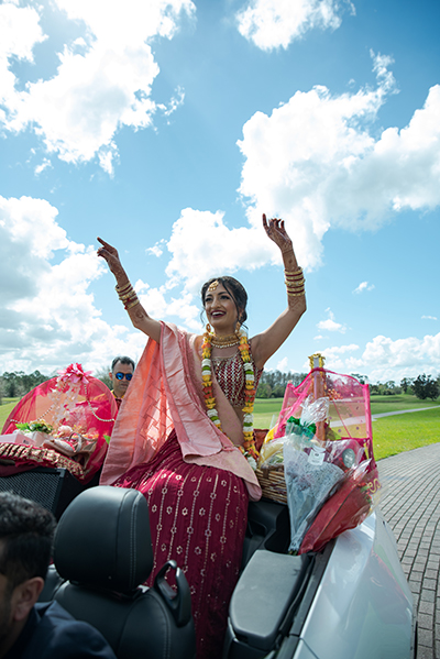 Indian Bride dancing in Baraat