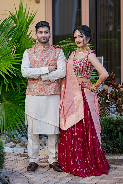 Indian couple posing for a photo