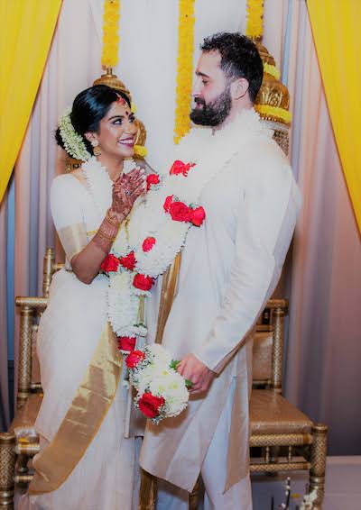 Bride and Groom Looking at each other