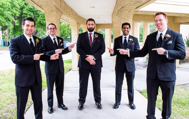 Groom Posing With groomsmen