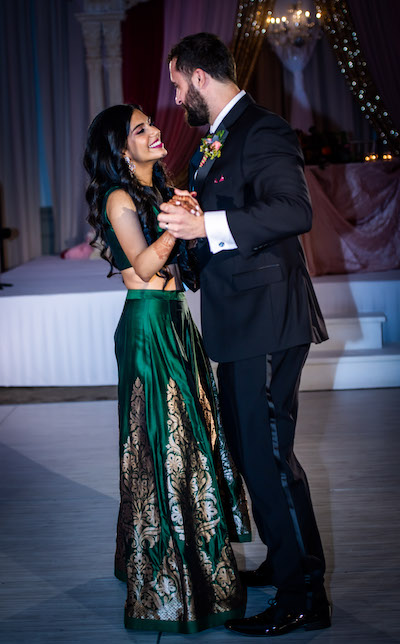 Couple dancing at reception