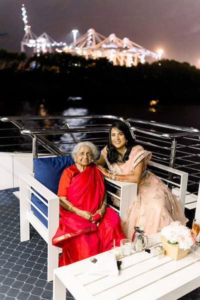 Bride posing with grand mother