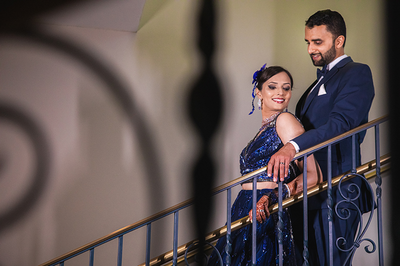 Indian Couple posing at reception