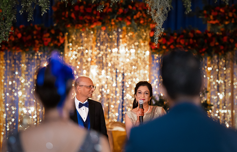 Parents giving reception speech