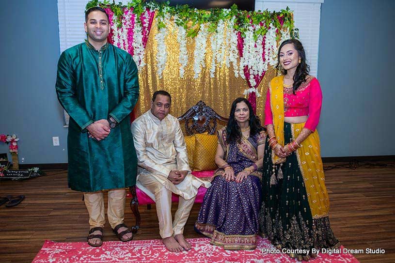 Indian Bride's Family ready for Indian Wedding Garba Ceremony 