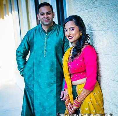 Lovely Pose by Indian Bride and Groom