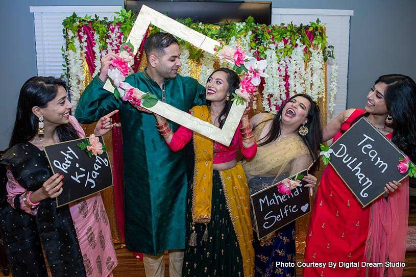 Indian Wedding Couple possing for photoshoot 