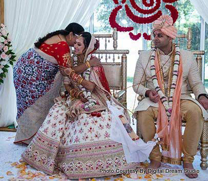 Family Member blessing to Indian bride