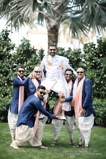Indian Groom having fun with friends