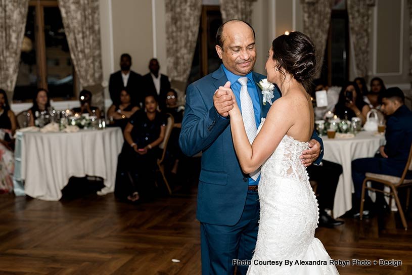 Indian bride with her father 