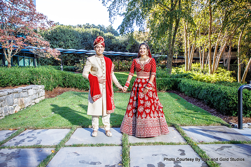 Red and white combination looks royal