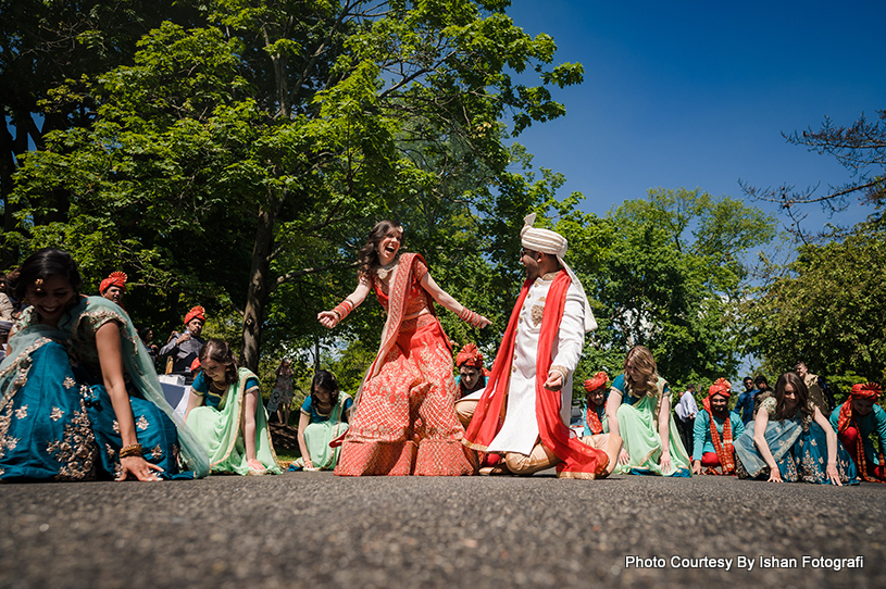 Lovely Wedding couple dancing with each other