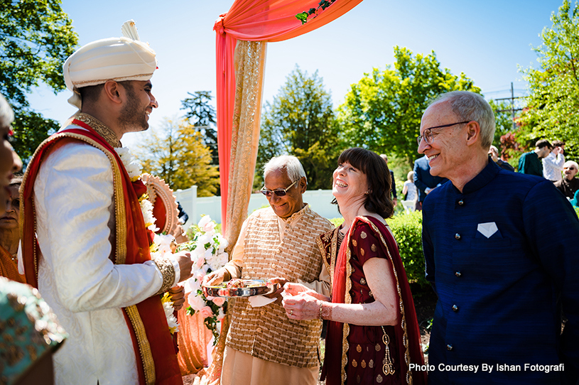 Bride's Parents welcoming Indian Groom