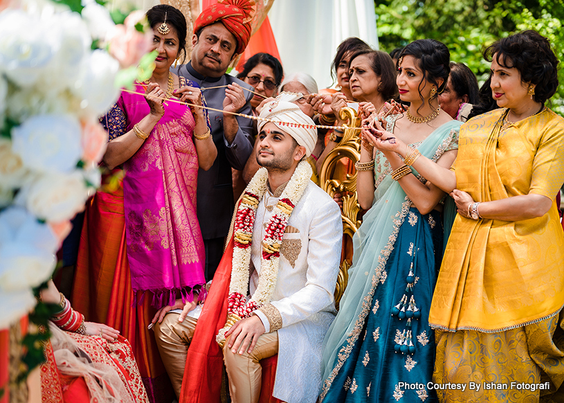 Wedding Couple's Parents performing Wedding Retual